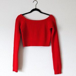 LOVERS + FRIENDS Bells Rib Knit Crop Sweater SZ SM